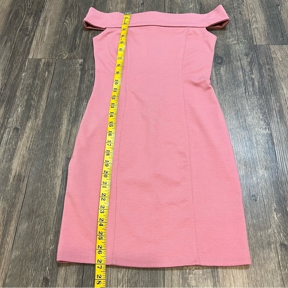 Forever21 Off Shoulders Bodycon Short Dash Of Pink Dress Back Zip Size S - Picture 7 of 10